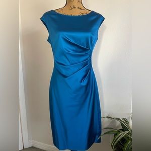 Lauren by Ralph Lauren Royal Blue Sleeveless-Gathered Dress Sz 12